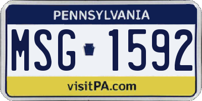 PA license plate MSG1592