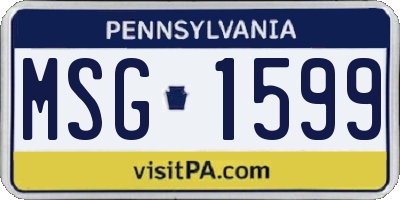 PA license plate MSG1599