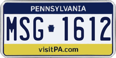 PA license plate MSG1612