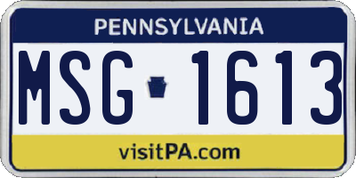 PA license plate MSG1613