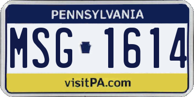 PA license plate MSG1614