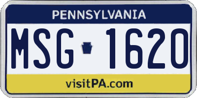 PA license plate MSG1620