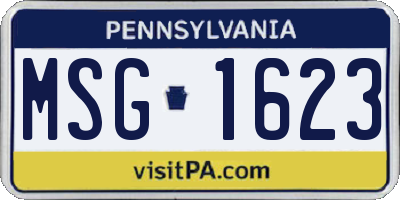 PA license plate MSG1623