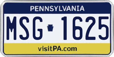 PA license plate MSG1625