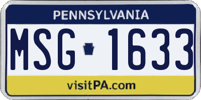 PA license plate MSG1633