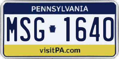 PA license plate MSG1640