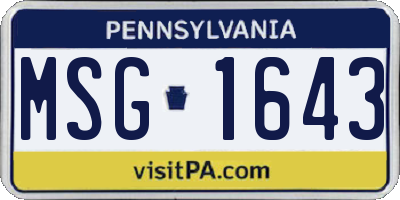 PA license plate MSG1643