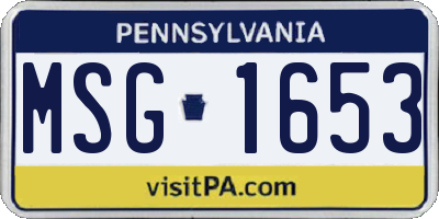 PA license plate MSG1653