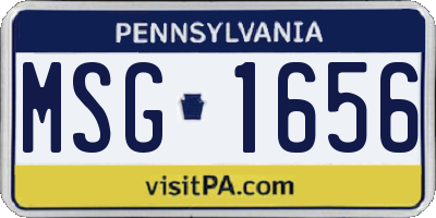 PA license plate MSG1656
