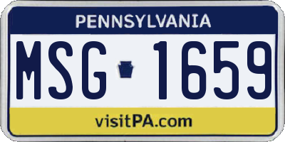 PA license plate MSG1659
