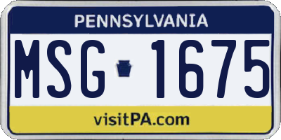 PA license plate MSG1675