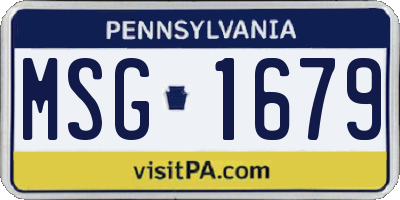 PA license plate MSG1679