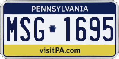PA license plate MSG1695