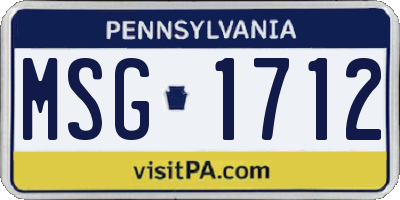 PA license plate MSG1712