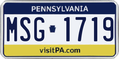 PA license plate MSG1719