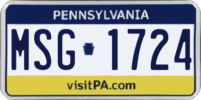 PA license plate MSG1724