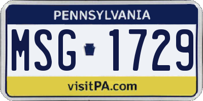 PA license plate MSG1729