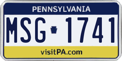 PA license plate MSG1741