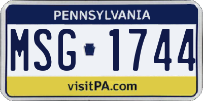 PA license plate MSG1744