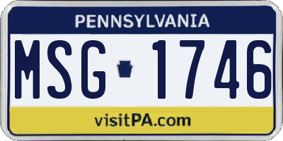 PA license plate MSG1746
