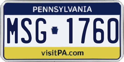 PA license plate MSG1760