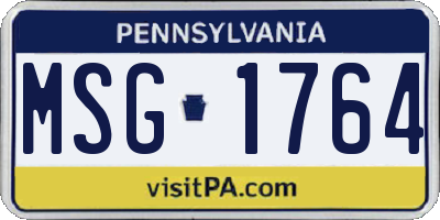 PA license plate MSG1764