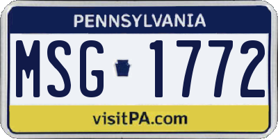 PA license plate MSG1772