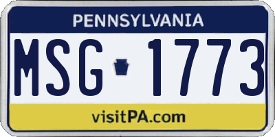 PA license plate MSG1773
