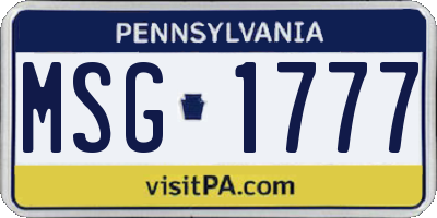 PA license plate MSG1777