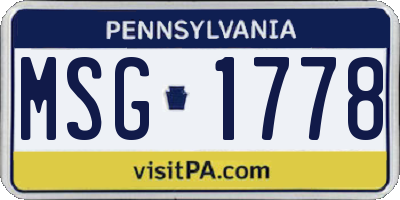 PA license plate MSG1778