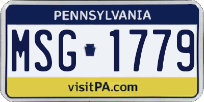 PA license plate MSG1779