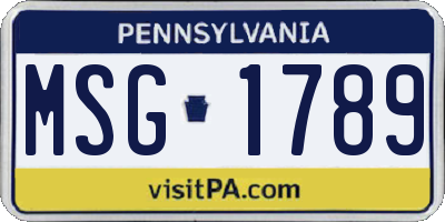 PA license plate MSG1789