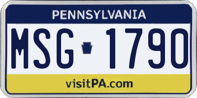 PA license plate MSG1790
