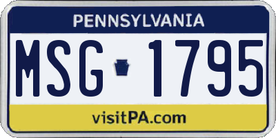 PA license plate MSG1795