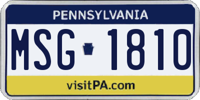 PA license plate MSG1810