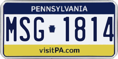 PA license plate MSG1814