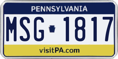 PA license plate MSG1817