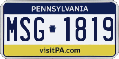 PA license plate MSG1819