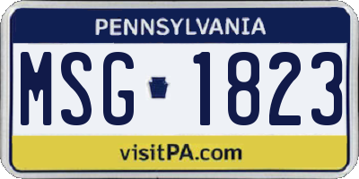 PA license plate MSG1823