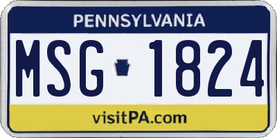 PA license plate MSG1824