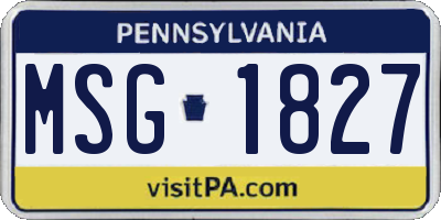 PA license plate MSG1827