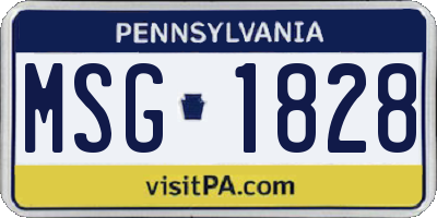 PA license plate MSG1828