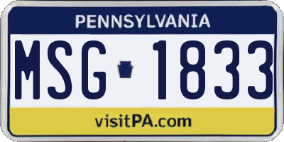 PA license plate MSG1833