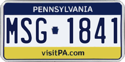 PA license plate MSG1841