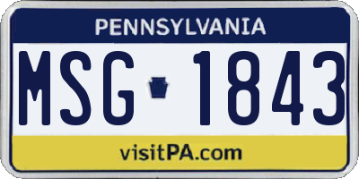 PA license plate MSG1843
