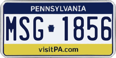 PA license plate MSG1856
