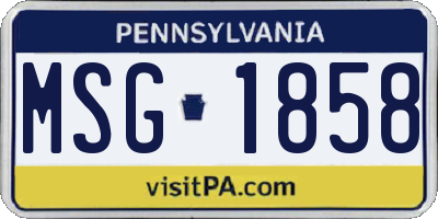 PA license plate MSG1858