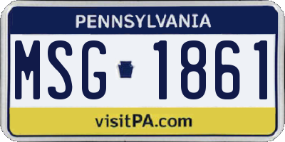 PA license plate MSG1861