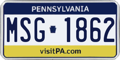 PA license plate MSG1862