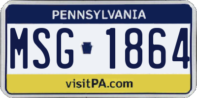 PA license plate MSG1864
